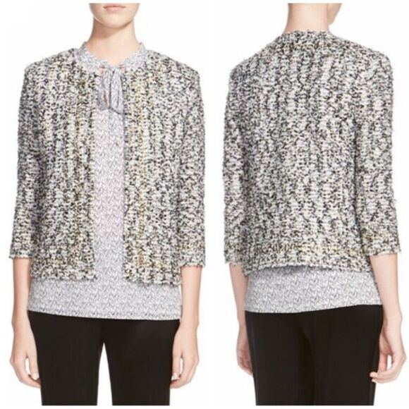 St. John Couture Amour Embellished Tweed Jacket Size 16 - Picture 1 of 12
